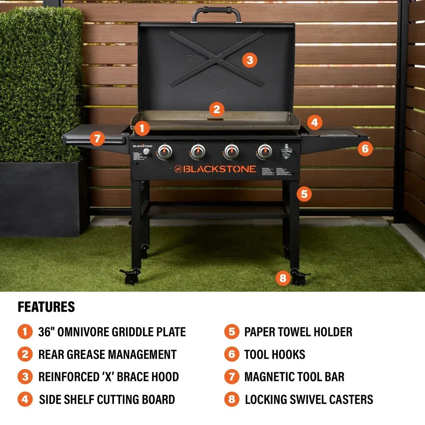 Blackstone Iron Forged 36" Griddle with Hood | 257‑2310DK