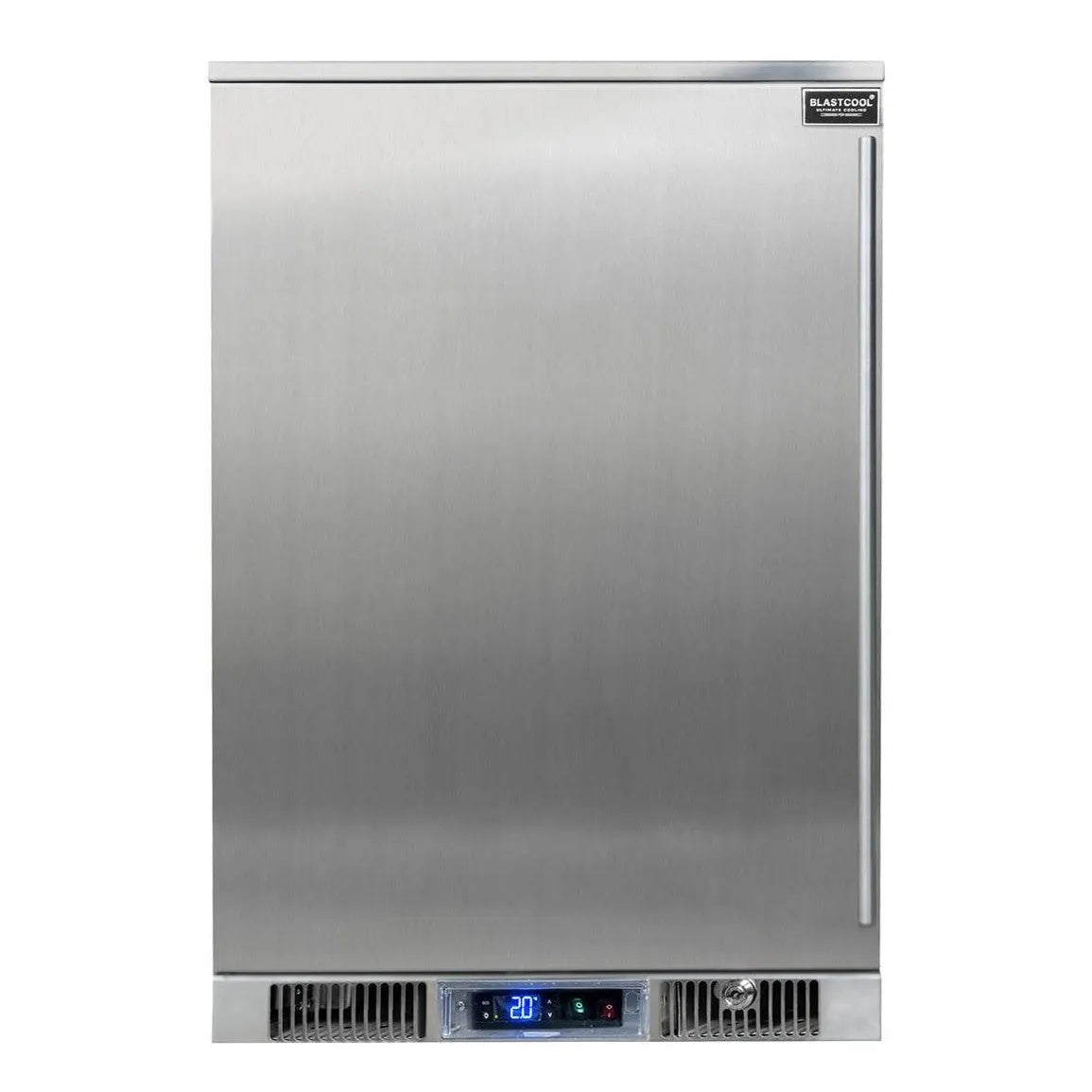Stainless steel blastcool extremis xp1 premium outdoor beverage fridge with digital display and vertical handle
