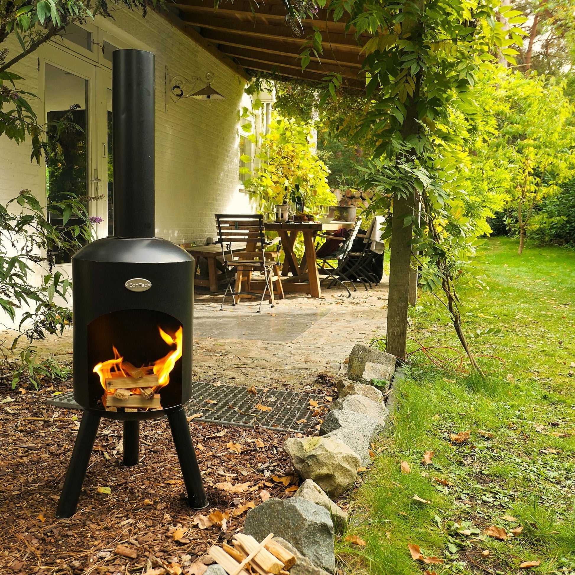 BonFeu BonBini Black Outdoor Fireplace 2901 - Outdoor Fireplaces - 2901 - GardenHearth