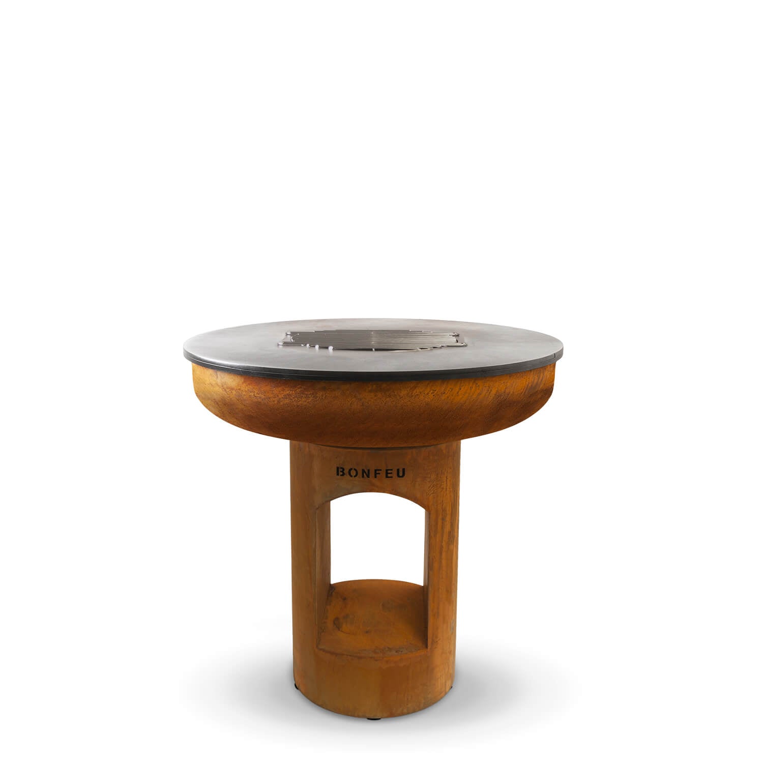 BonFeu BonBiza XL Open Plancha Grill / Fire Pit in Corten Steel (Closed or Open) - Outdoor Kitchens