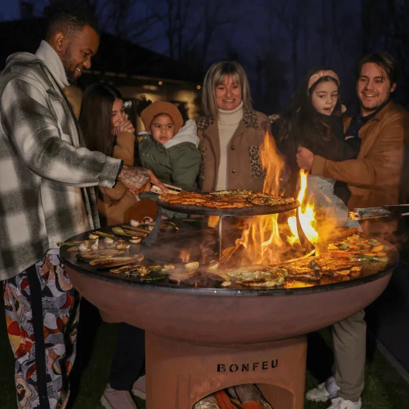 BonFeu BonBiza XL Plancha Grill / Fire Pit in Corten Steel (Closed or Open) - Outdoor Kitchens