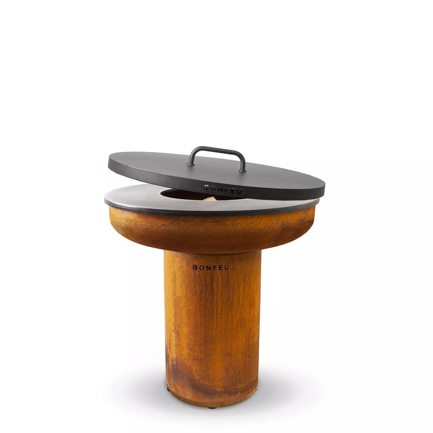 BonFeu BonBiza XL Plancha Grill / Fire Pit in Corten Steel (Closed or Open) - Outdoor Kitchens