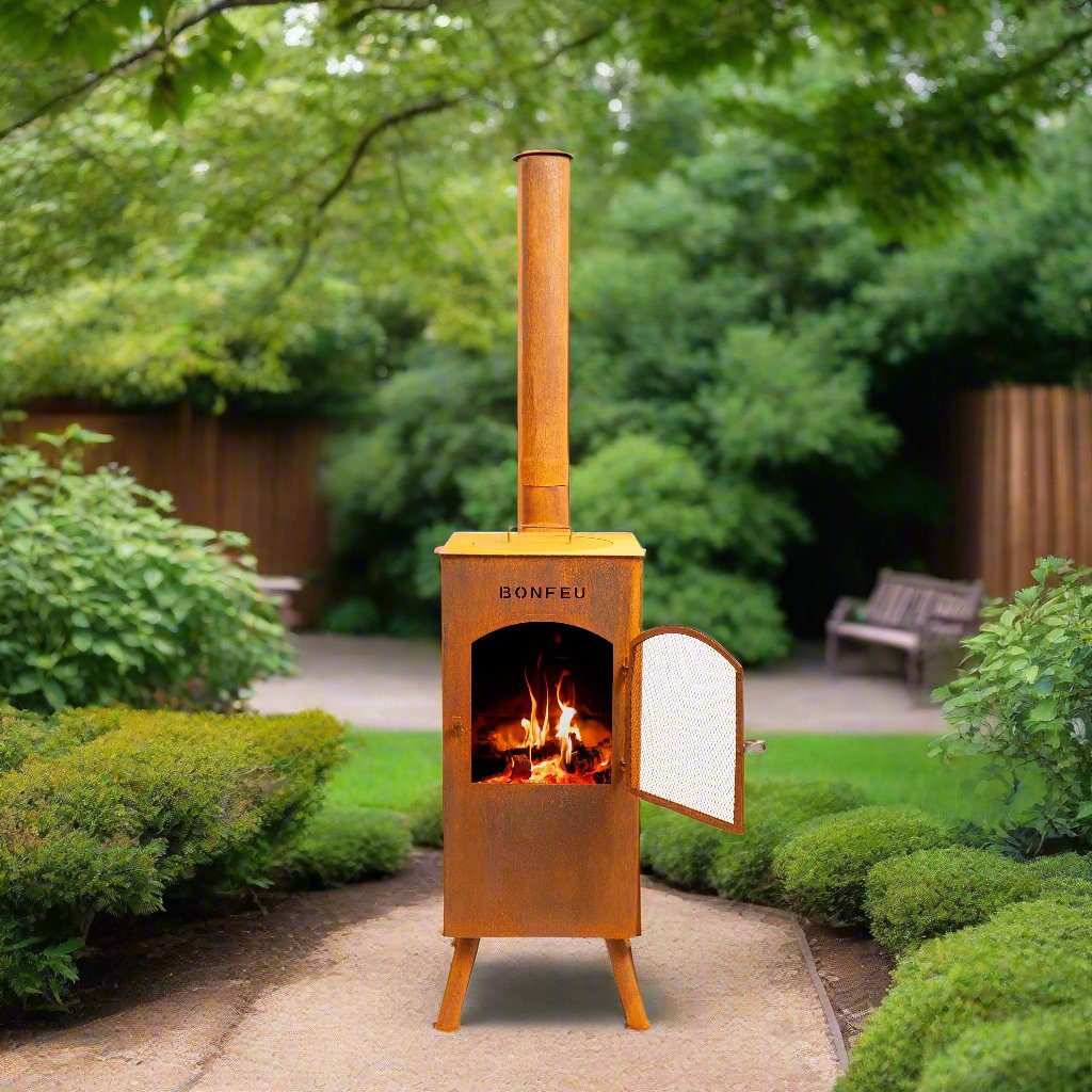 BonFeu Boncarré Outdoor Fireplace Corten Steel 3503R - Outdoor Fireplaces - 3503R - GardenHearth