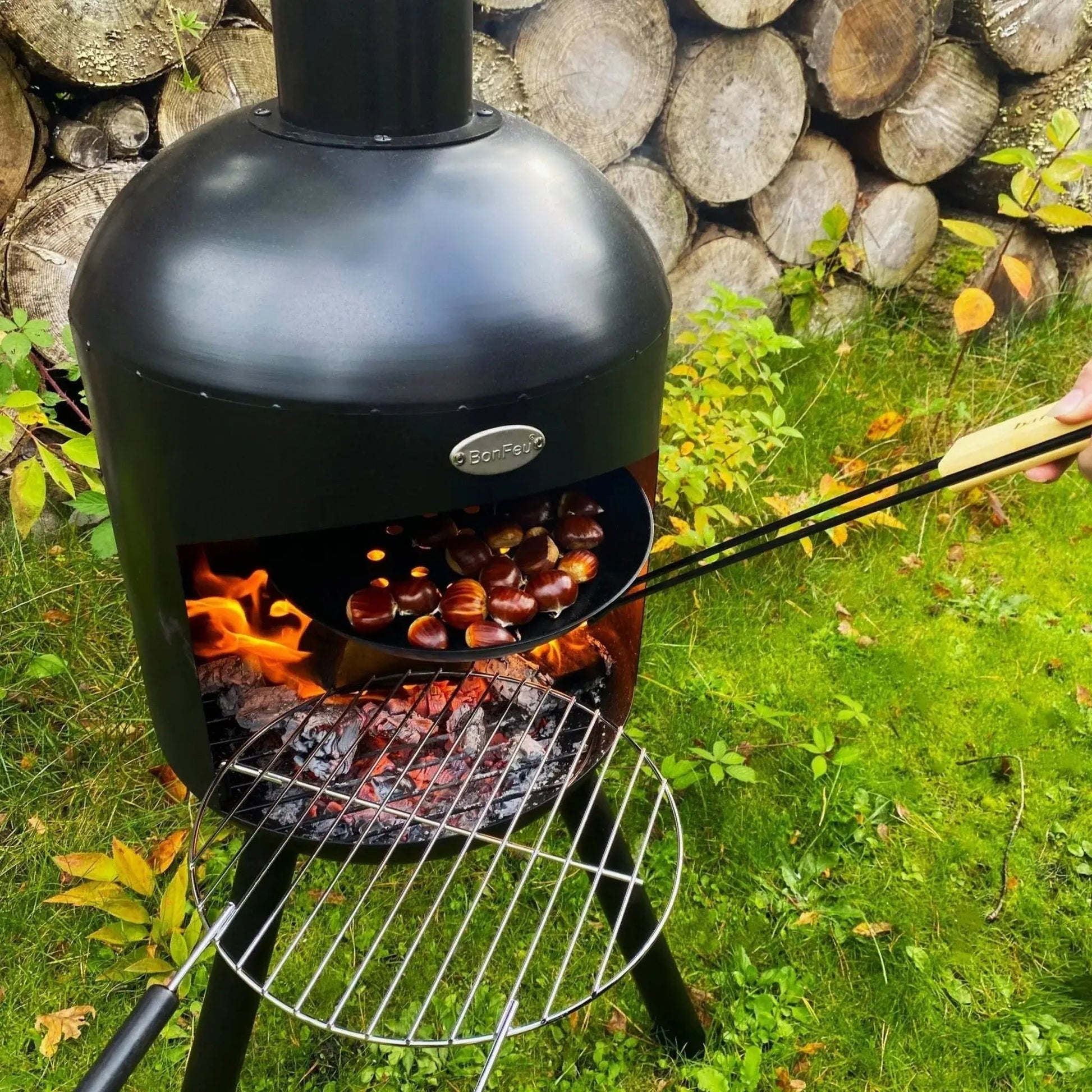 BonFeu BonSelo Black Outdoor Fireplace / Chimenea 3901