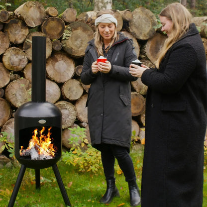 BonFeu BonSelo Black Outdoor Fireplace / Chimenea 3901