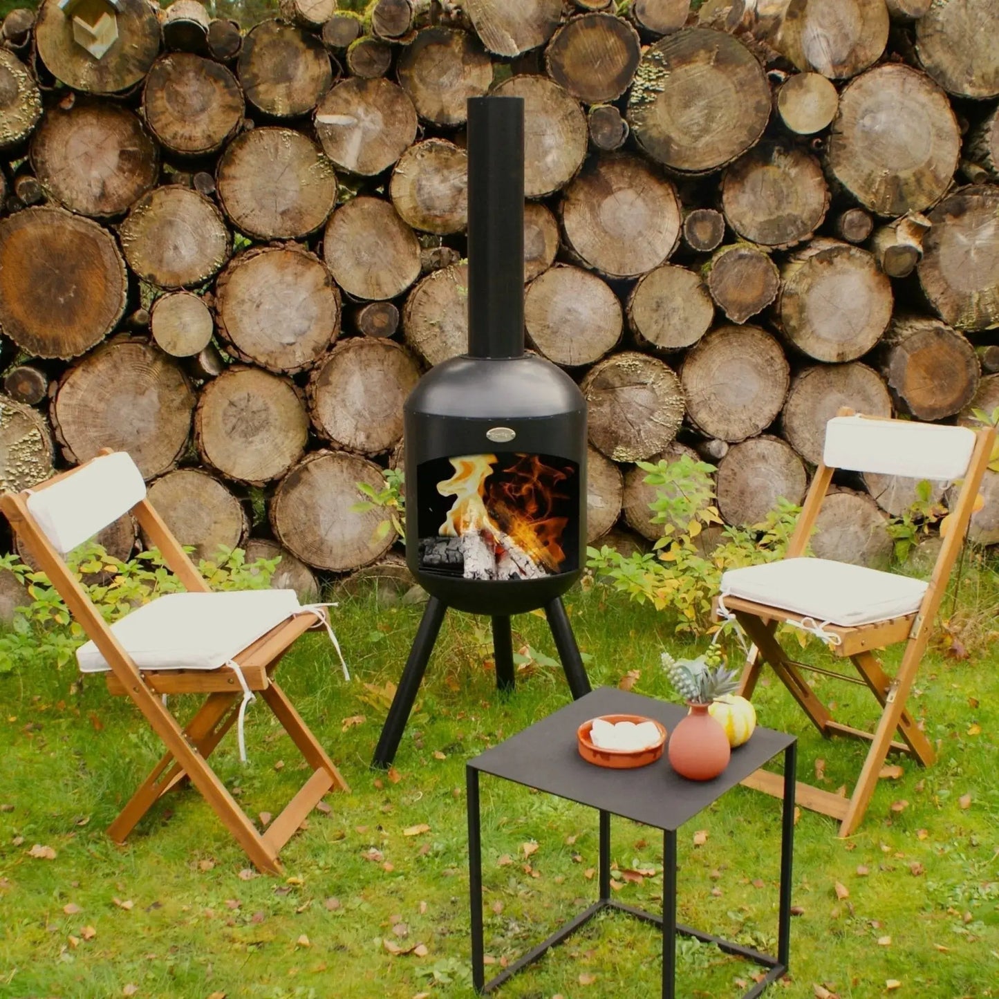 BonFeu BonSelo Black Outdoor Fireplace / Chimenea 3901