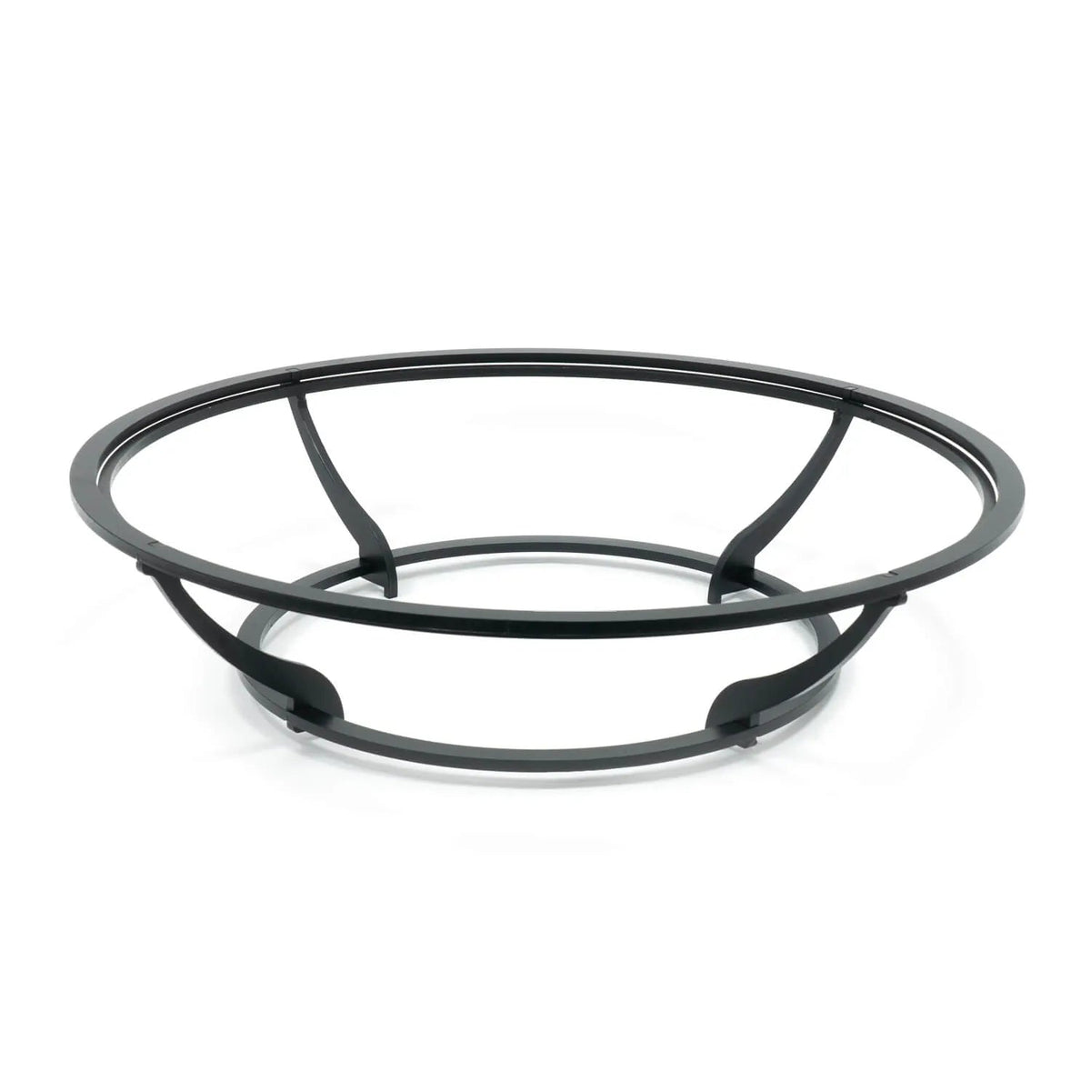 Black metal fire pit ring with circular open frame design for bonfeu stand in bonbowl fire pits and bonbiza kitchen