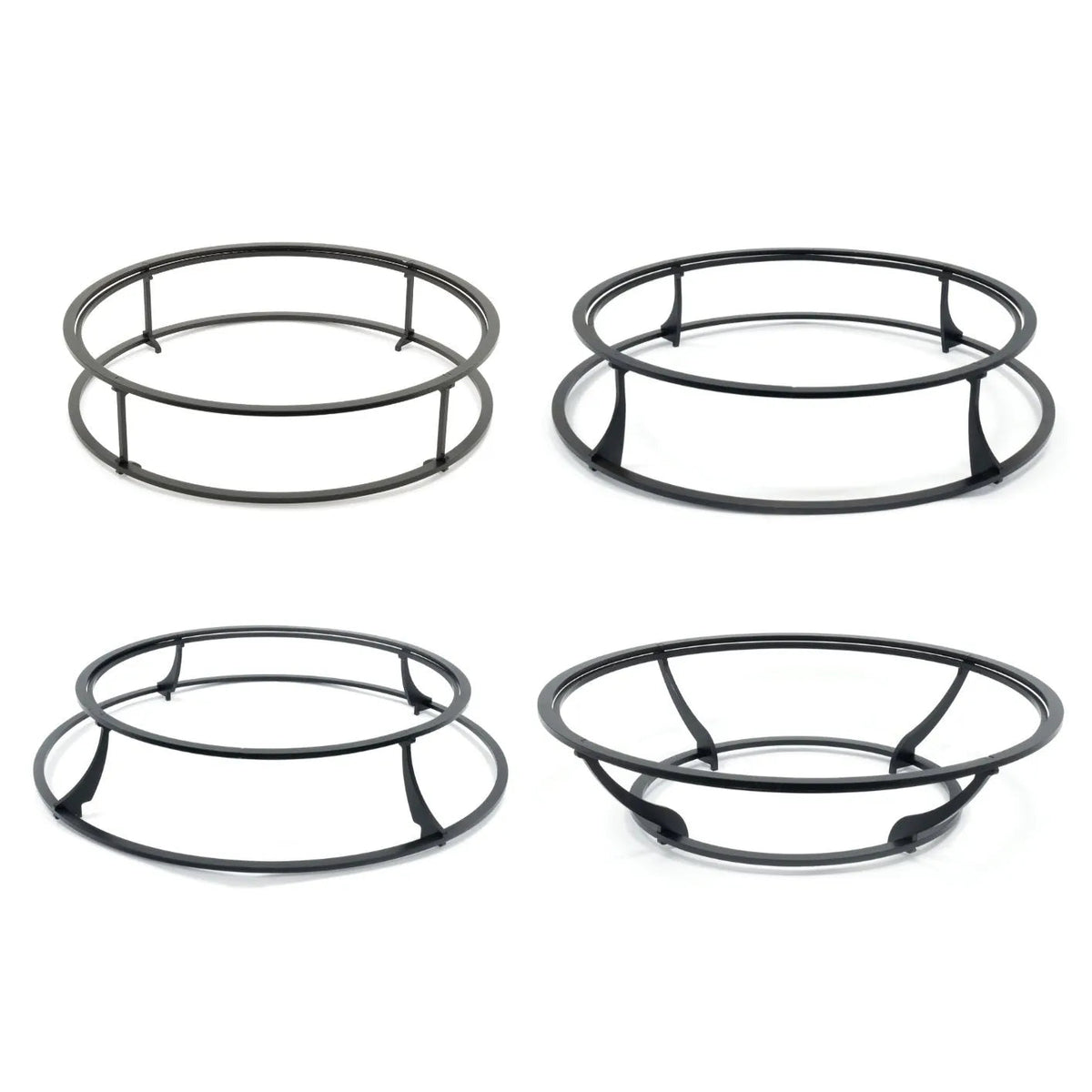 Black metal circular pot stands for bonfeu stand designed for bonbowl fire pits and bonbiza outdoor kitchen use