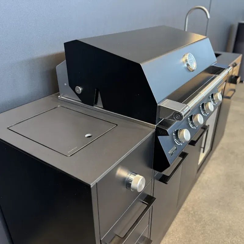 Brabura Lite Maxi 4 Outdoor Kitchen with 4 Burner Built - in BBQ, Sink, Fridge and Side Burner | BKC0033 - Outdoor Kitchens