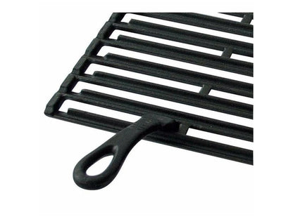 Black cast iron grilling rack with looped handle for buschbeck masonry bbq cooking grid castgr
