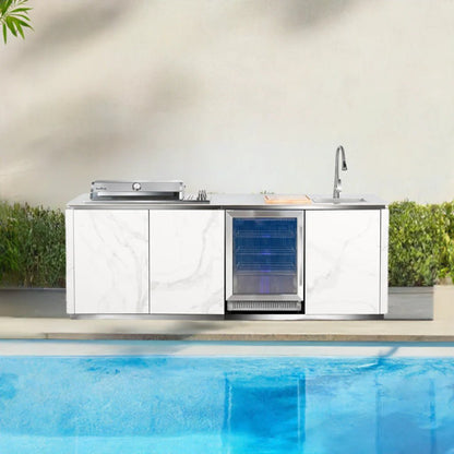 Buschbeck Derby Outdoor Kitchen | White Marbled Ceramic Finish - TBC - GardenHearth