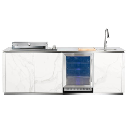 Buschbeck Derby Outdoor Kitchen | White Marbled Ceramic Finish - TBC - GardenHearth