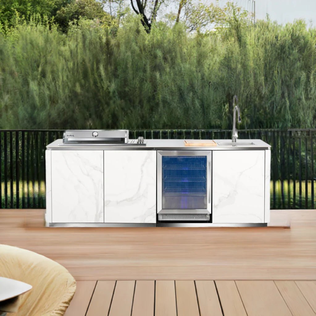 Buschbeck Derby Outdoor Kitchen | White Marbled Ceramic Finish - TBC - GardenHearth