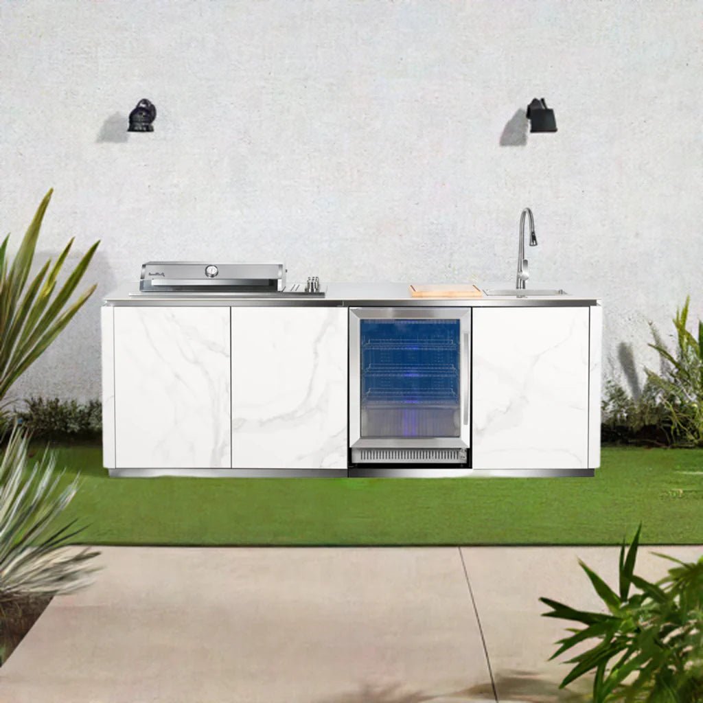 Buschbeck Derby Outdoor Kitchen | White Marbled Ceramic Finish - TBC - GardenHearth