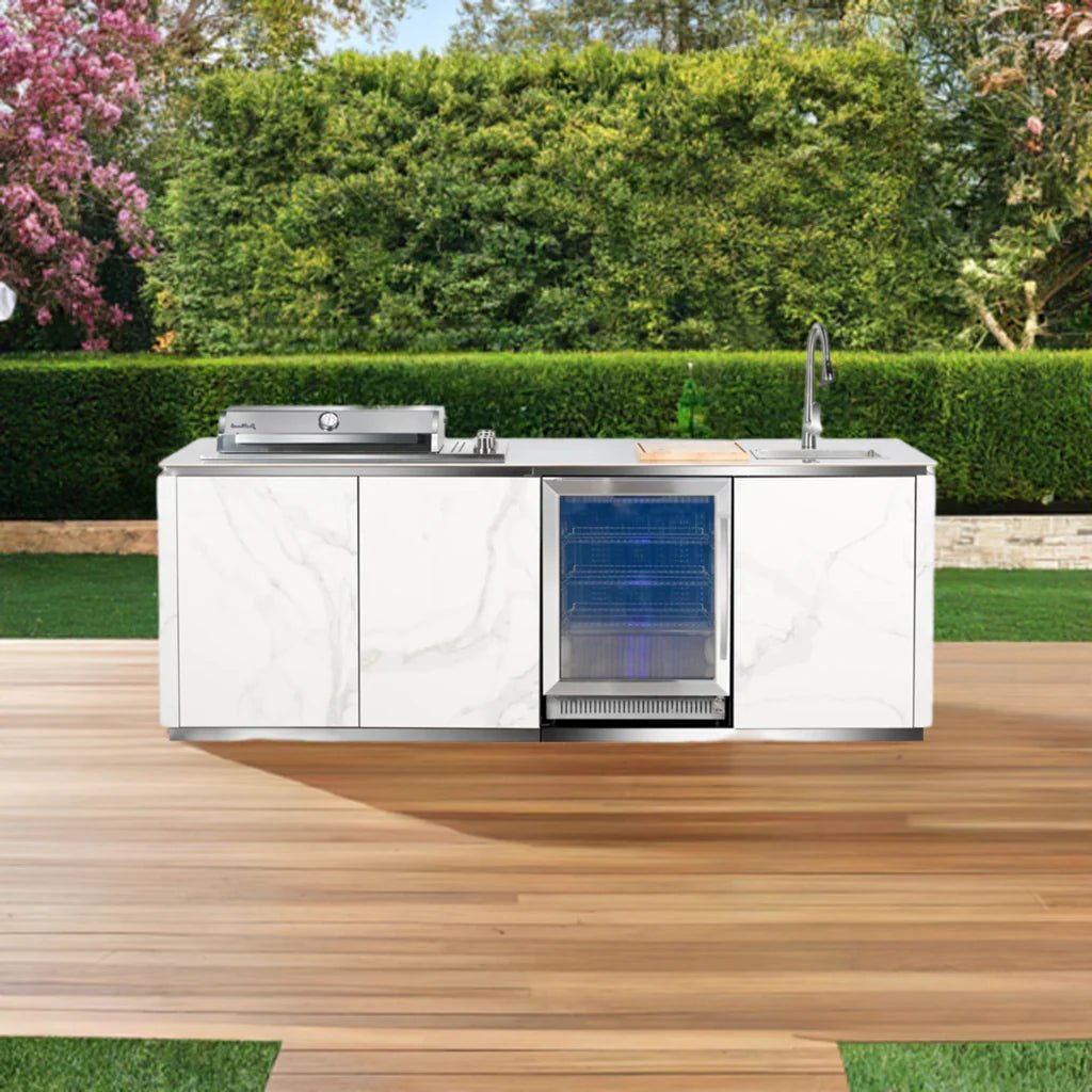 Buschbeck Derby Outdoor Kitchen | White Marbled Ceramic Finish - TBC - GardenHearth