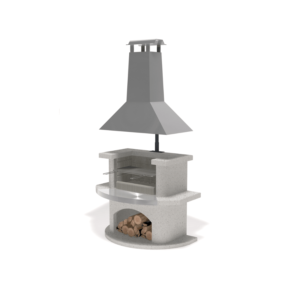 Buschbeck Venedig Masonry Barbecue with Stainless Steel Hood | VENEDIG_SSH - Masonry BBQs - VENEDIG_SSH - GardenHearth