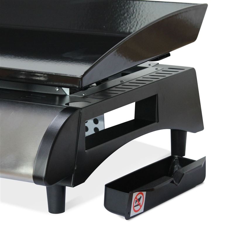 Callow Black 4 Burner Gas Griddle and Plancha with Stand and Side Tables | 1104+stand - BBQs & Grills - 1104+stand - GardenHearth