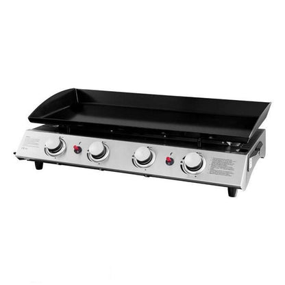 Callow Black 4 Burner Gas Griddle and Plancha with Stand and Side Tables | 1104+stand - BBQs & Grills - 1104+stand - GardenHearth