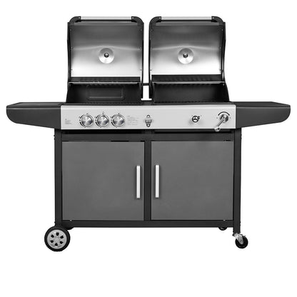 Callow Large Dual Fuel BBQ Grill with Cover | E30A40A22 - SB - ZT - BBQs & Grills - E30A40A22 - SB - ZT - GardenHearth