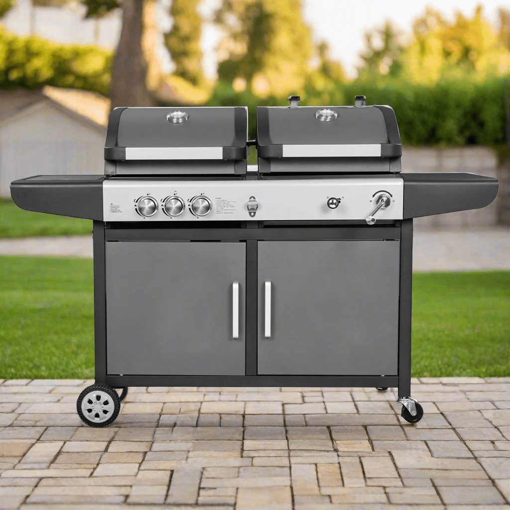 Callow Large Dual Fuel BBQ Grill with Cover | E30A40A22 - SB - ZT - BBQs & Grills - E30A40A22 - SB - ZT - GardenHearth