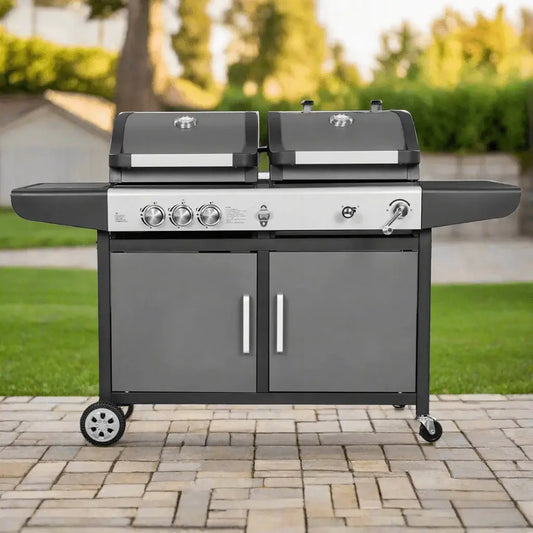 Callow Large Dual Fuel BBQ Grill with Cover | E30A40A22 - SB - ZT - BBQs & Grills