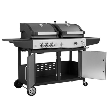 Callow Large Dual Fuel BBQ Grill with Cover | E30A40A22 - SB - ZT - BBQs & Grills - E30A40A22 - SB - ZT - GardenHearth