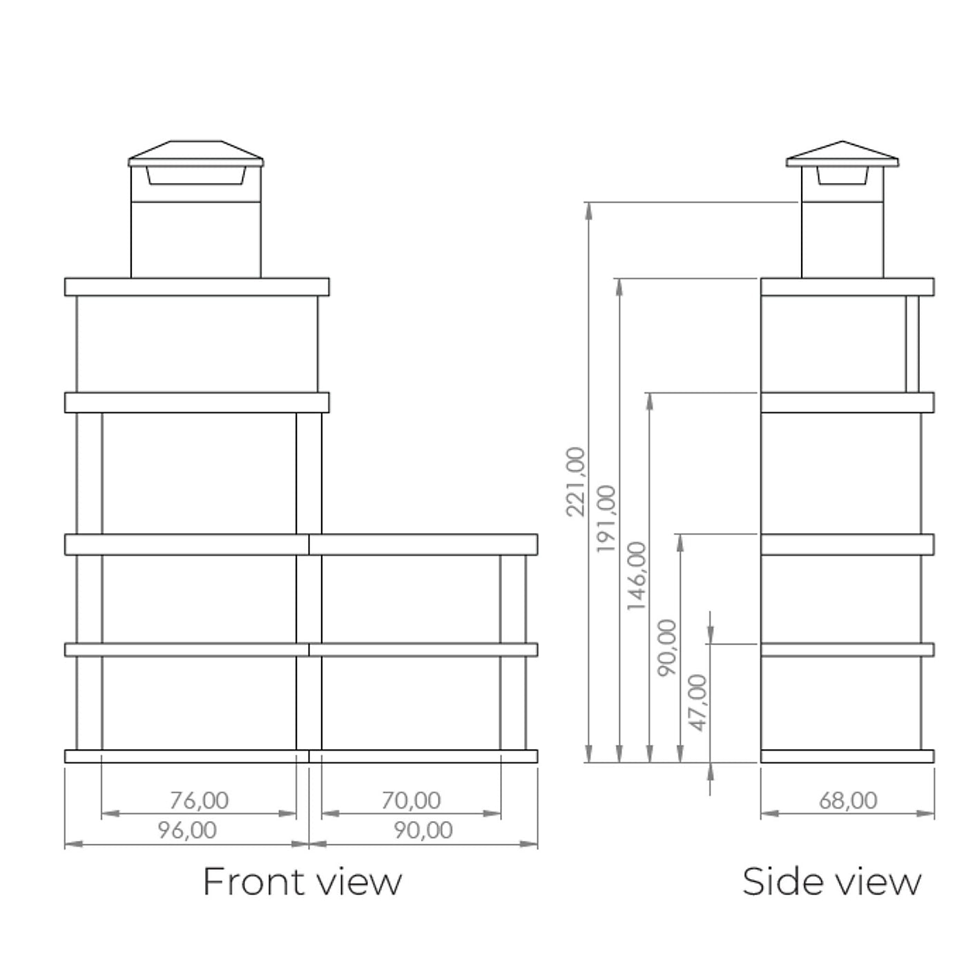 Callow Londres Modern Masonry Charcoal BBQ with Side Table in Dark Stone | 461D - BBQs & Grills