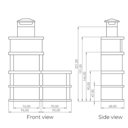 Callow Londres Modern Masonry Charcoal BBQ with Side Table in Dark Stone | 461D - BBQs & Grills