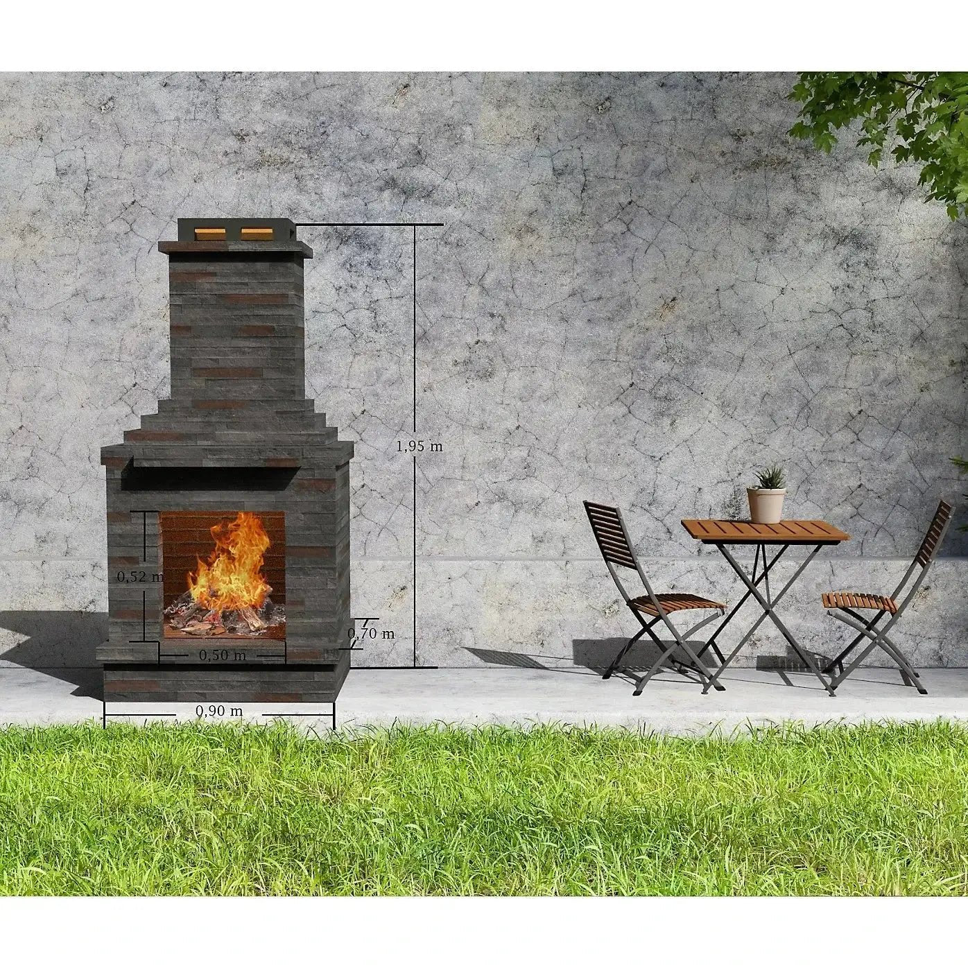 Callow Stone Outdoor Wood Burning Fireplace  | FPL (Light) or FPD (Dark)
