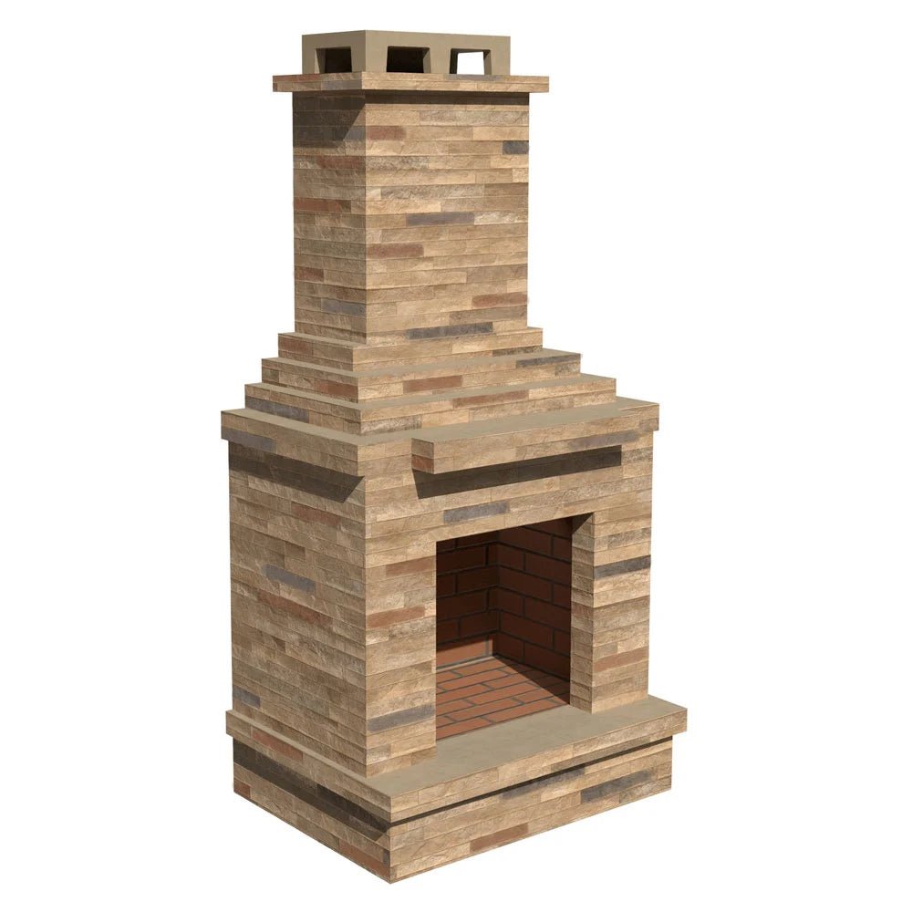 Callow Stone Outdoor Wood Burning Fireplace | FPL (Light) or FPD (Dark) - Outdoor Fireplaces - FPD - 1 - GardenHearth