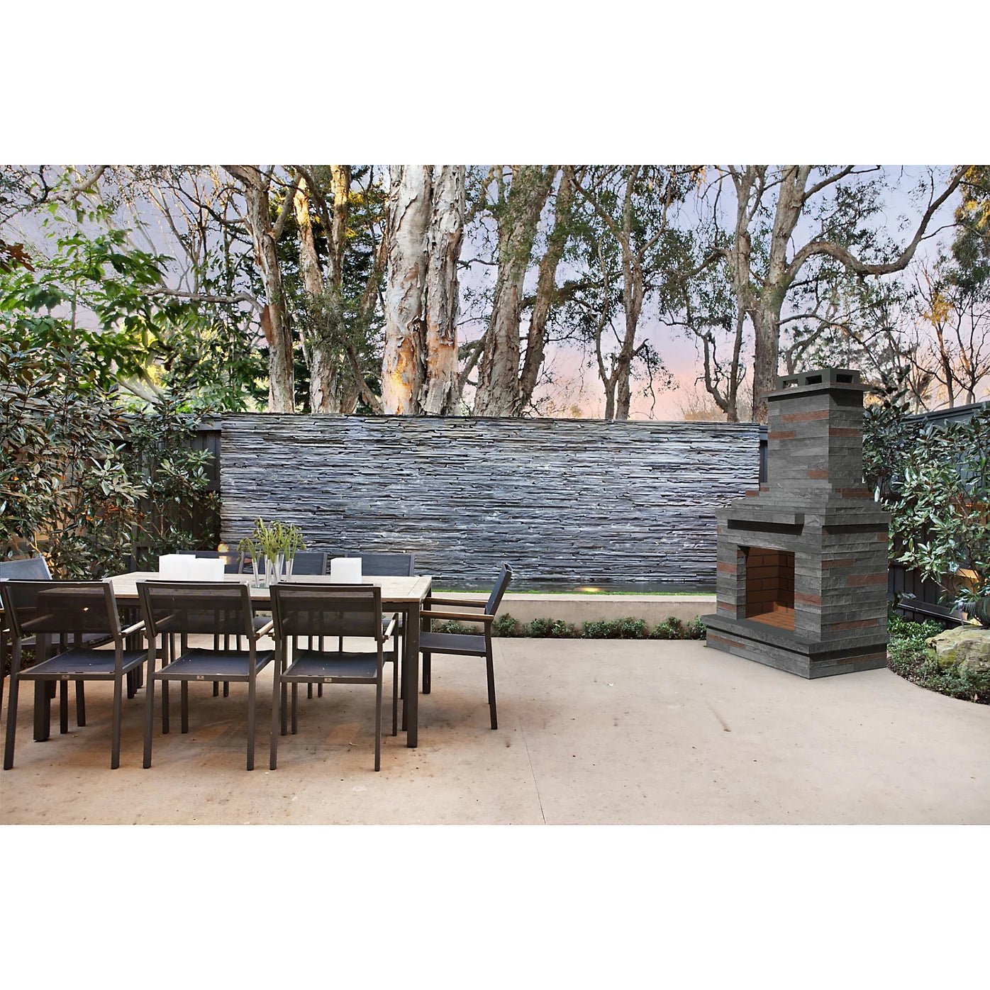 Callow Stone Outdoor Wood Burning Fireplace | FPL (Light) or FPD (Dark) - Outdoor Fireplaces - FPD - 2 - GardenHearth