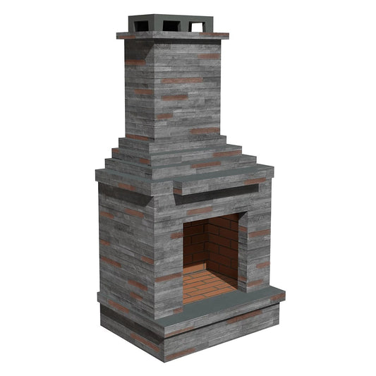 Callow Stone Outdoor Wood Burning Fireplace | FPL (Light) or FPD (Dark) - Outdoor Fireplaces - FPD - 2 - GardenHearth