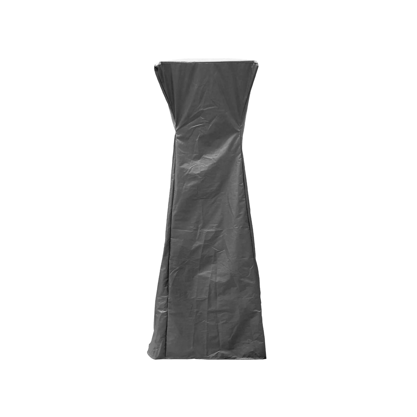 Gray slightly crinkled plastic cover designed for Chantico tabletop patio heater LFS855 outdoor use