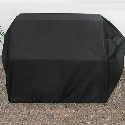 Black durable fabric grill cover for sunstone ruby series 4 burner built in bbq protects from weather elements