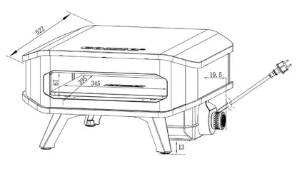 Cozze 13" electric pizza oven with pizza stone | 90355 - Pizza Ovens