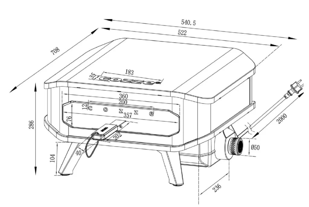 Cozze 13" electric pizza oven with pizza stone | 90355 - Pizza Ovens