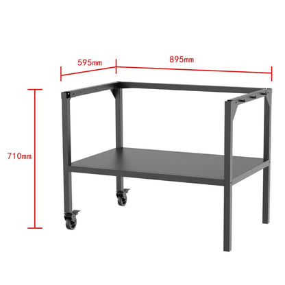 Black metal utility cart cozze 900 station 90200 with two shelves and casters for easy mobility