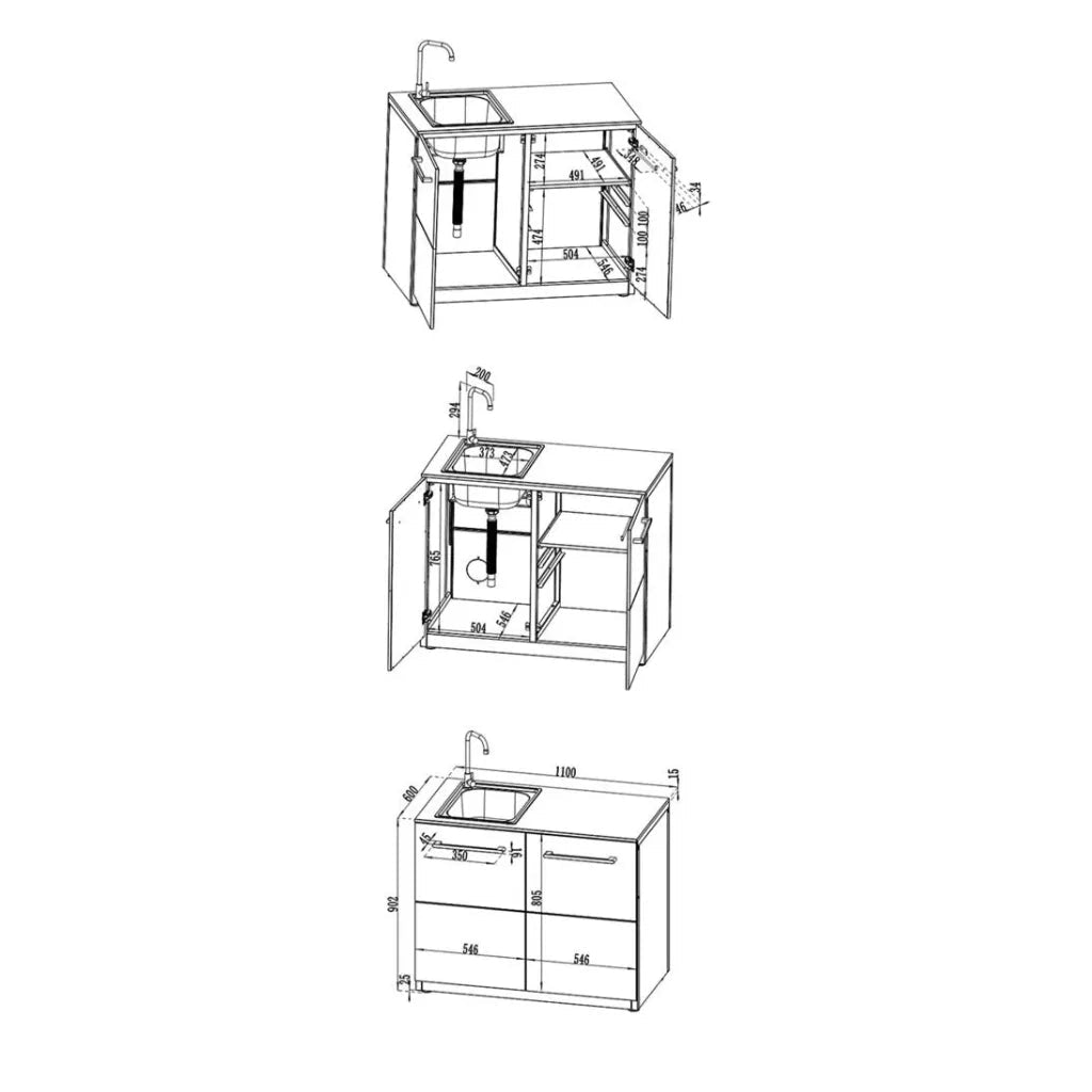 Cozze Elements Outdoor Kitchen 110 - Sink Module | 90982 - Outdoor Kitchens