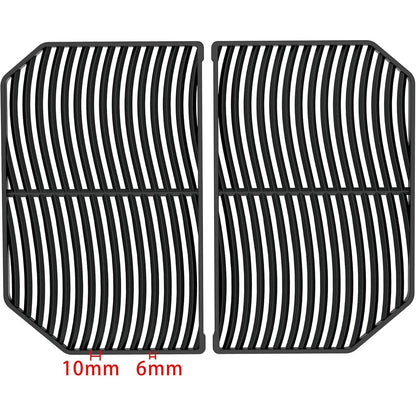 Black plastic grill grates with curved parallel slats for cozze g-500 gas grill with 2 zones 5.0 kw 90502