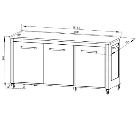 Cozze Outdoor Kitchen 180 Cabinet | 90528 - Outdoor Kitchens