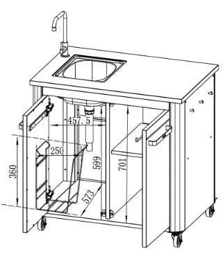 Cozze Outdoor Kitchen 90 with Sink | 90529 - Outdoor Kitchens