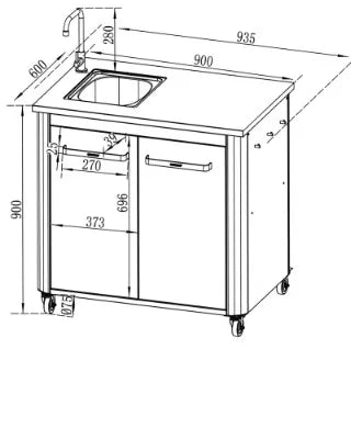 Cozze Outdoor Kitchen 90 with Sink | 90529 - Outdoor Kitchens