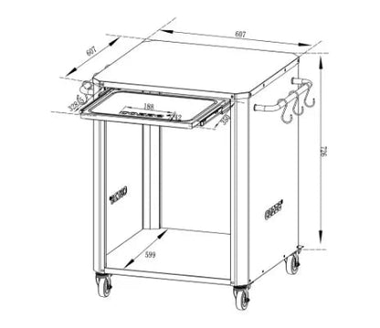 Cozze Outdoor Table with Pull - Out | 90300 - Outdoor Kitchens
