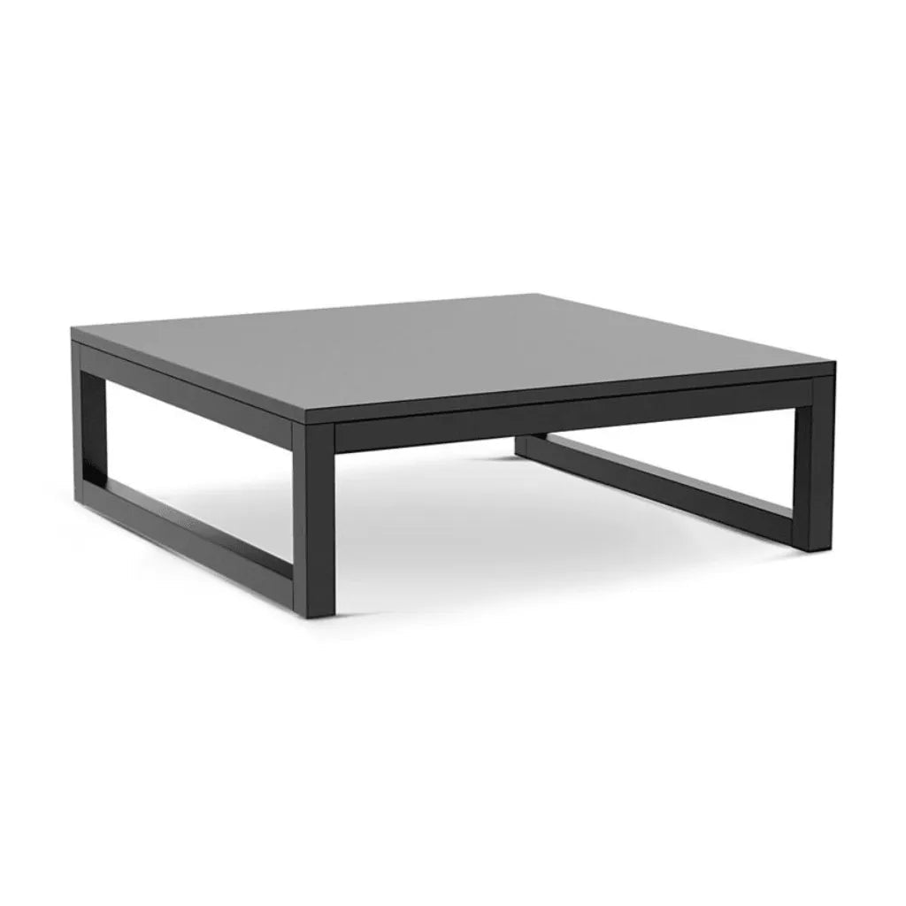 Modern black square coffee table with sleek minimalist design and matte finish used as cozze pizza oven stand 90240