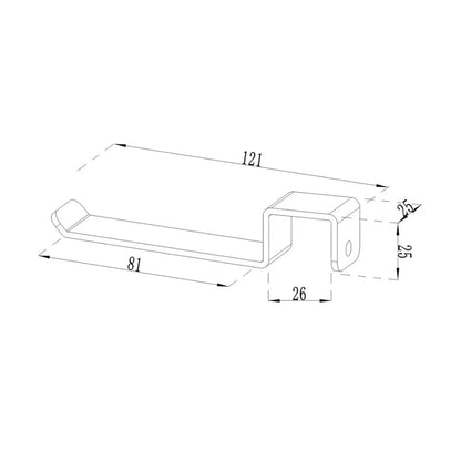Metal u-shaped storage hook bracket in sleek industrial design for cozze 5 pc set model 90252 with precise dimensions