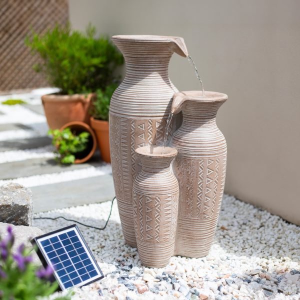 Easy Fountain Aztec Vase Solar Water Feature | S45314 - Water Features - S45314 - GardenHearth