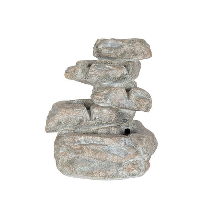 Easy Fountain Cascading Rocks Solar Water Feature | S45324L - Water Features - S45324L - GardenHearth