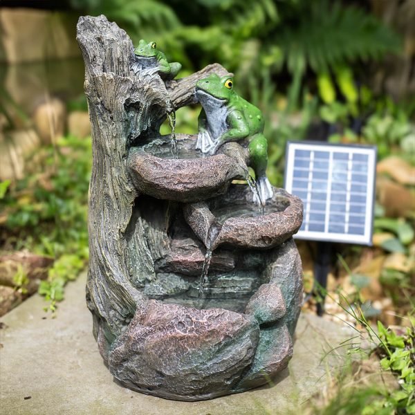 Easy Fountain Frog Pools Solar Water Feature | S45313 - Water Features - S45313 - GardenHearth