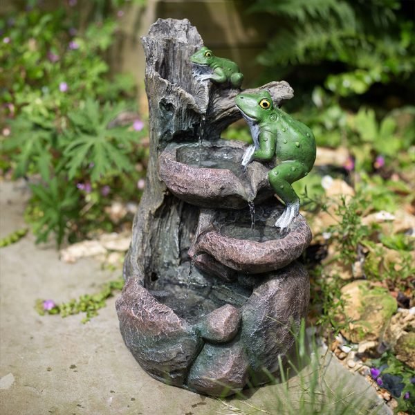 Easy Fountain Frog Pools Solar Water Feature | S45313 - Water Features - S45313 - GardenHearth