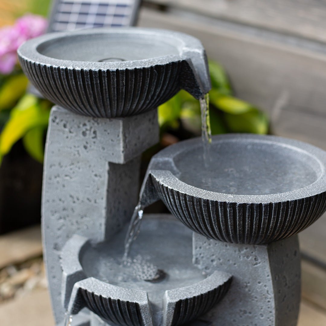 Easy Fountain Greek Column Solar Water Feature | S45326L - Water Features - S45326L - GardenHearth